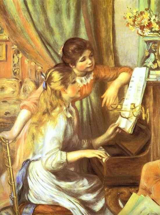 Pierre Auguste Renoir Girls at the Piano I
